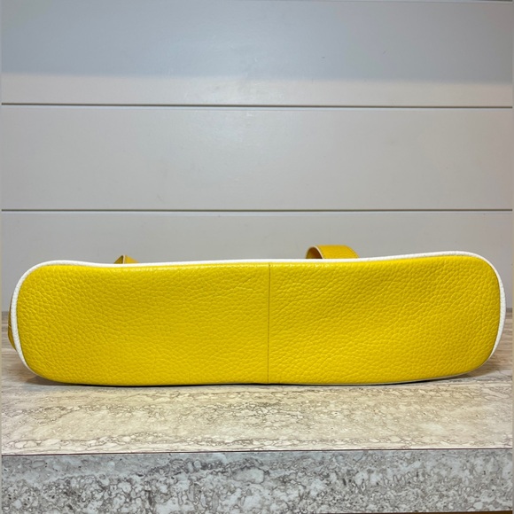 Franco Sarto Yellow Pebbled Leather Shoulder Bag - Picture 6 of 10